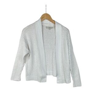 LOFT White Open-Front Cardigan
